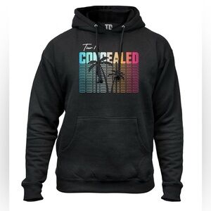 Tier 1 Concealed Hoodie 3XL Black Retro Palm Graphic Streetwear Pullover